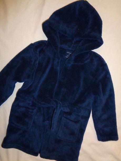 Měkoučký tmavě modrý flízový župan, primark,92