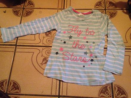 Dívčí halenka proužky, nápis, hvězdy vel. 86 - 92, pepco,86