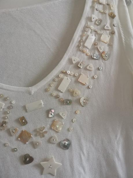 Blůza tričko top s korálky  vel. l / xl, l