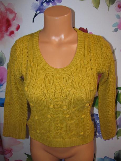 Dámská dívčí pletená halenka hořčicové barvy, george,38