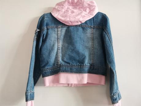 Džínová bunda s mikinou dvojí efekt vel. 128, 128