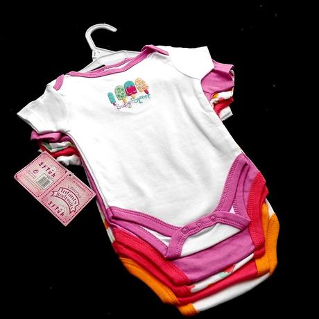 Dětské body, 5 ks, icecream, soft touch,68