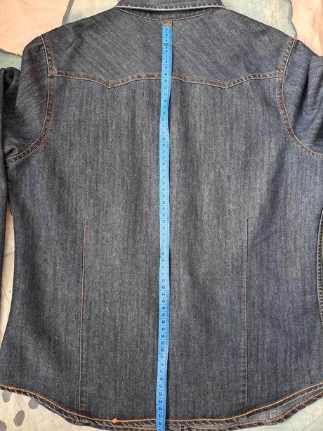 Dámská džínová košile se zlatou výšivkou, 42