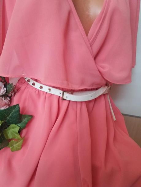 Krásný šifónový overal lososový, m