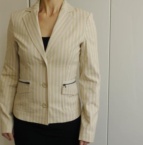 Kremove sacko s prouzkem vel. 34/xs tally weijl, tally weijl,xs