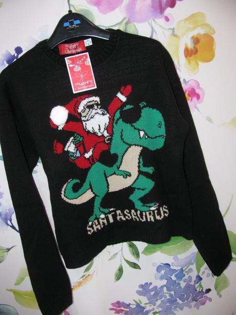 Krásný černý svetr se santou, vánoční motiv/unisex, 152