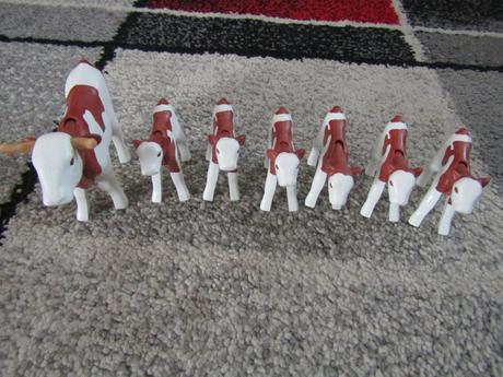 Figurky-zvířátka-kráva+telata -plastové 7 ks, 