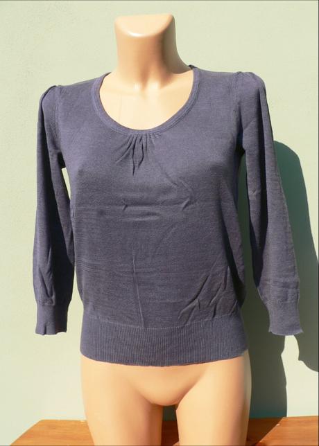 Šedo modrý tenký svetřík carla f. - vel.s, s