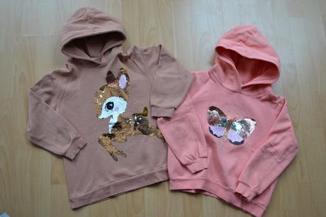 Mikinky s flitrovými zvířátky, h&m,122