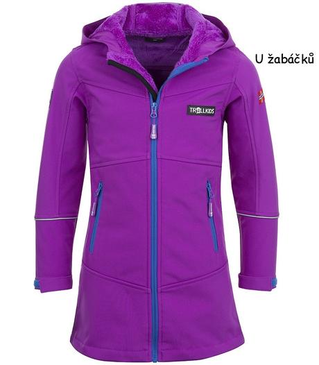 Fialový softshellový kabát trollkids vel. 92, trollkids,92