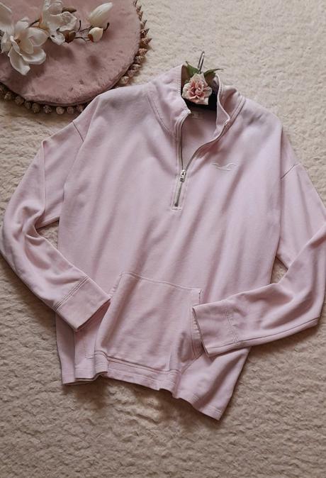 Hollister sv. růžová mikina se stojáčkem, hollister,l