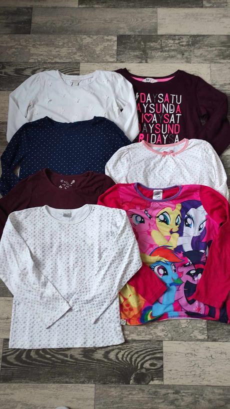 Trika dl.rukáv dívčí 7x (122/128-140), h&m,122
