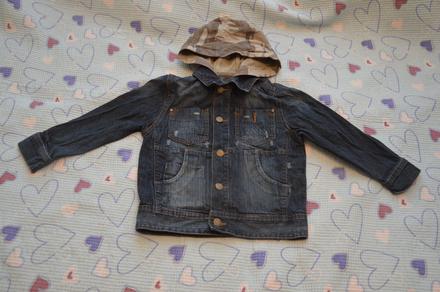 116 122 bavlněná džínová bunda s kapucí, denim,116