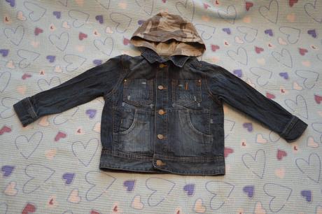 116 122 bavlněná džínová bunda s kapucí, denim,116
