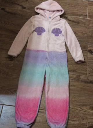 Huňatý teplý duhový overal, 128