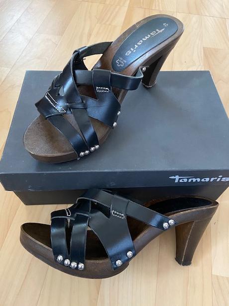 Kožené nazouváky - dřeváčky, tamaris,40