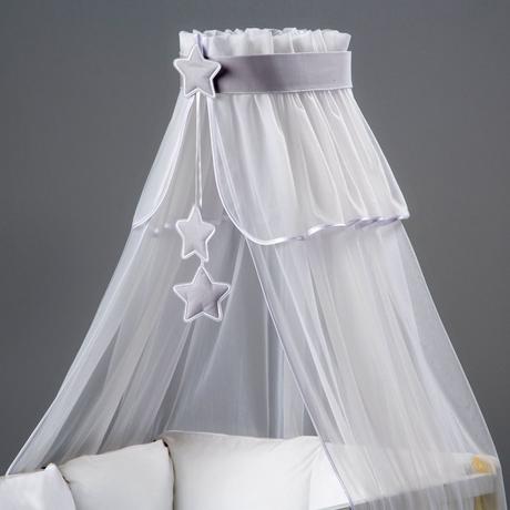 Voálová nebesa bílá - hvězdy , více barev, délka (cm): 160