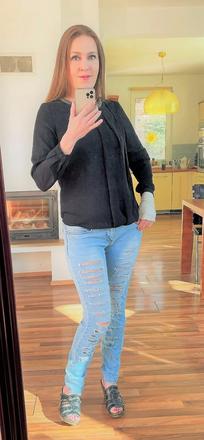 Nařasený top s zlatým a stříbrným zdobením, vels/m, camaieu,s