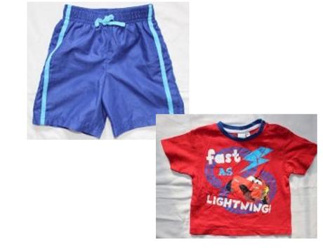 V265 kraťasy/plavky + ao138 tričko s bleskem, 86