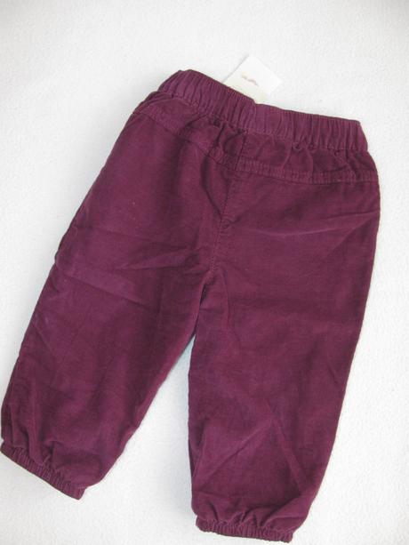 Dívčí vínové zateplené manšestrové kalhoty, george,74