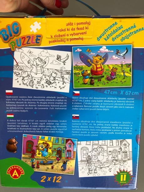 Podlahové 47x67cm puzzle big 2x12 skládání barvení, 