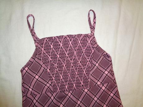 Luxusní růžovočerné káro šaty, primark,140