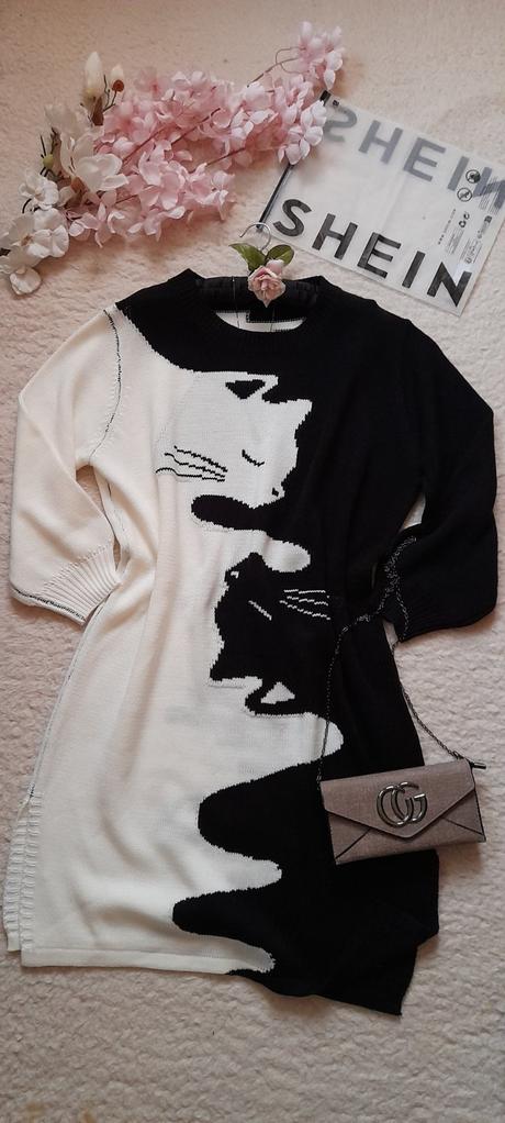 Shein kočičí svetrové šaty, xl