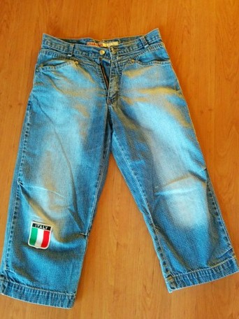 Džíny,  riflové tříčtvrťáky, s