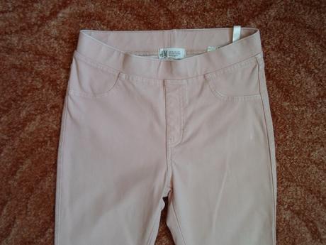 Růžové meruňkové legíny tregíny džegíny kalhoty 3/, h&m,152