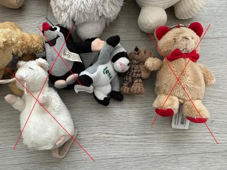 Plyšová zvířátka - medvěd, králík, mýval, 6 ks,