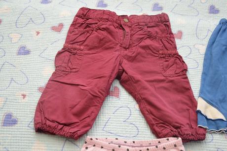 Moderní vínové kalhoty, značkové, min. nošené, h&m,80