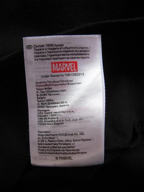 Černé bavlněné tričko spiderman, marvel,140