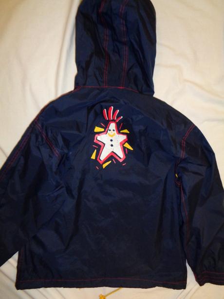 Krásná modrá šusťáková bunda 134/140, 134