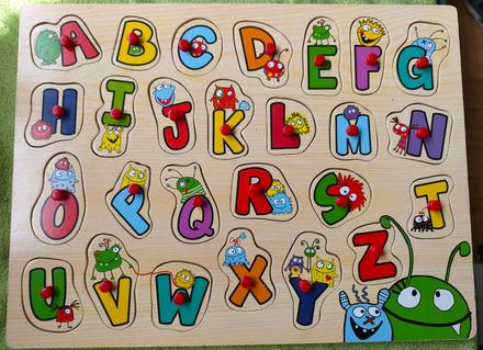 Velké puzzle vkládací - abeceda - písmena,