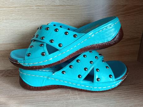 Tyrkysové nazouváky vel. 38, 38