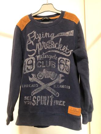 Modrá mikina s nápisem, 128