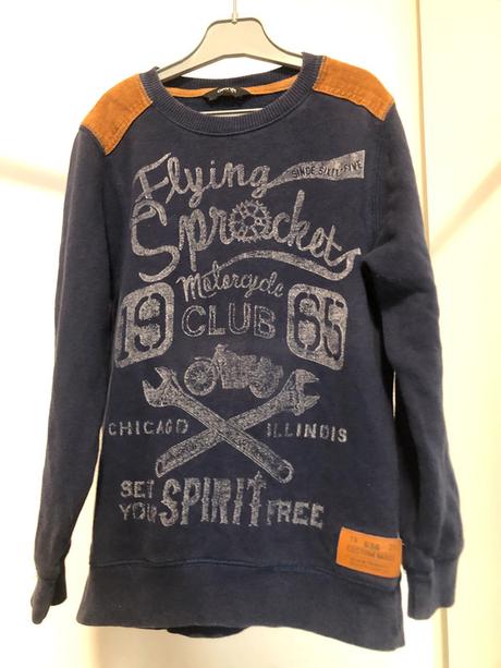 Modrá mikina s nápisem, 128