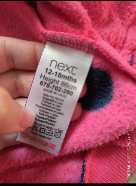 Dívčí lehlá fleece mikina 12-18m vel. 80-86, next,80