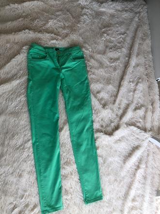 H&m zelene kalhoty 34, h&m,34