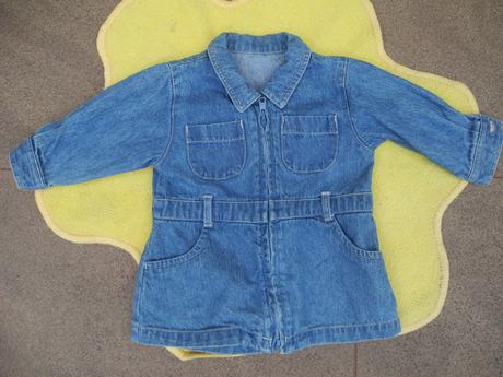 Riflové šaty - kabátek, mothercare,68