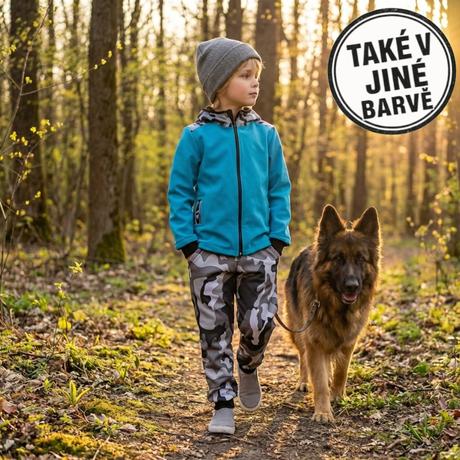 Softshellová bunda s fleecem, maskáč, 86 - 152