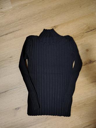 Dívčí černý žebrovaný svetr/rolák reserved 146, reserved,146