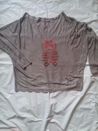 Dámský svetřík se sovou, l