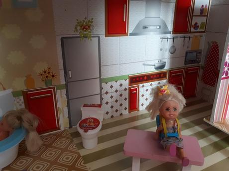 Dřevěný domeček pro panenky s vybavením -116x75cm,