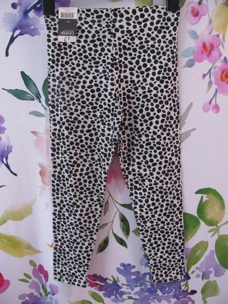 Bavlněné elastické černo bílé legíny, george,128