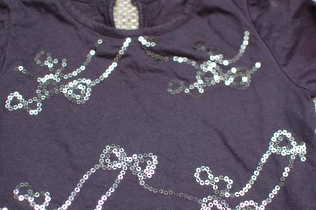 Triko s motivem mašliček z flitrů, 98, nutmeg,98