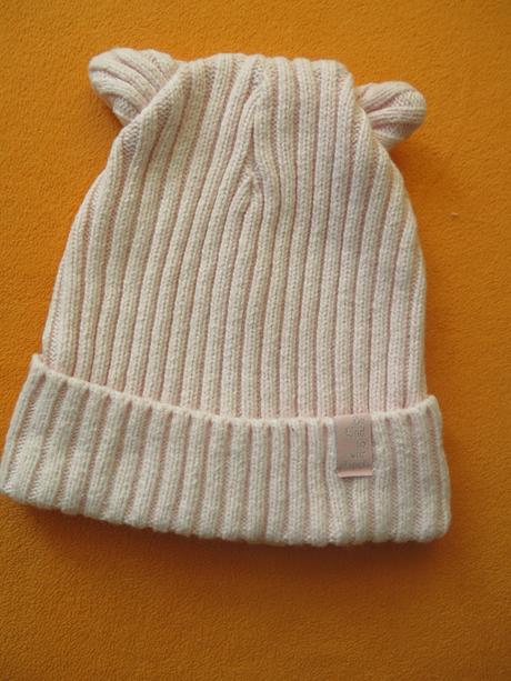 Čepice sv. růžová s ušima, h&m,110
