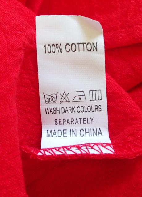 Červená bavlněná halena, xs