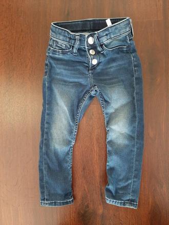 Tmavě modré rifle h&m 92 skinny fit &denim, h&m,92