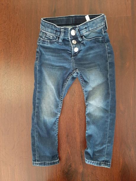 Tmavě modré rifle h&m 92 skinny fit &denim, h&m,92